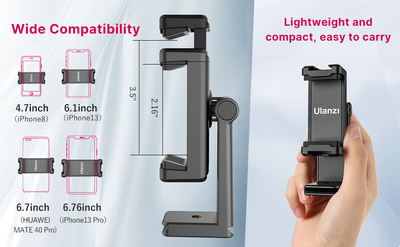 Ulanzi ST-22 360º Rotatable And Tiltable Mobile Holder Only With Double Cold Shoe Mount_img_1