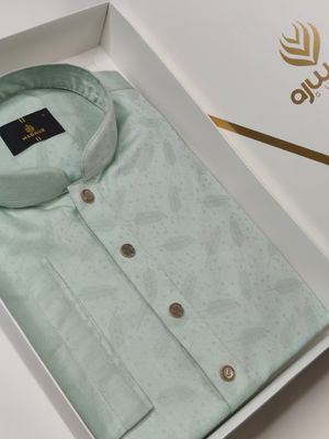 Mint Jacquard Panjabi | Premium Festive Wear_img_0