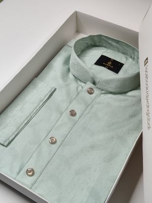 Mint Jacquard Panjabi | Premium Festive Wear_img_1