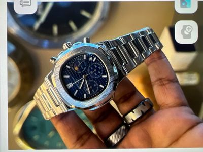 Patek philippe Chronograph Blue Dial Moon Phase Chain_img_0