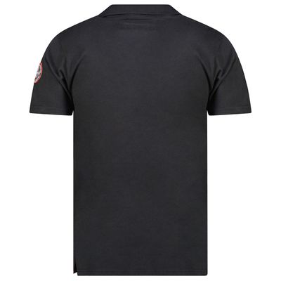 Polo Short Sleeve, Flag and Badge Black_img_1