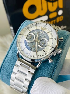 Armani Oval || Silver chain || Uper dial white_img_2