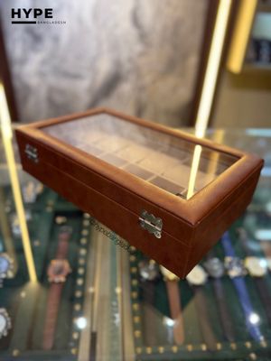12 Slots Leather Watch Organizer Box (Brown)_img_2