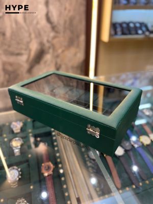 12 Slots Leather Watch Organizer Box (Green)_img_3