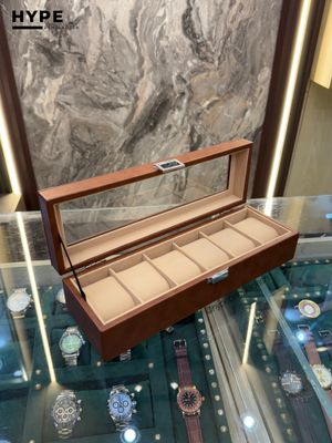 6 Slots Leather Watch Organizer Box (Brown)_img_0