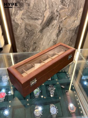 6 Slots Leather Watch Organizer Box (Brown)_img_2