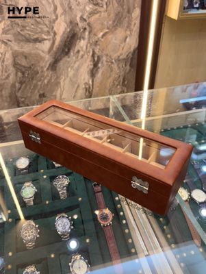 6 Slots Leather Watch Organizer Box (Brown)_img_3