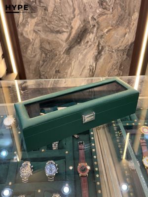 6 Slots Leather Watch Organizer Box (Green)_img_1