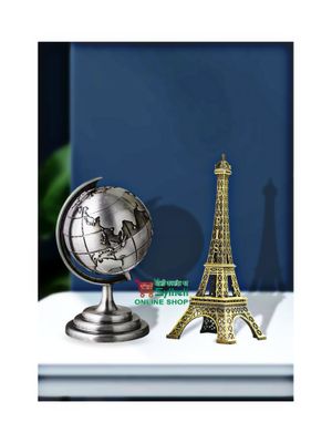 World Map 3D Rotating Glove Decoration Gift-Silver & Eiffel Tower Metal Showpiece Decoration Gift- Combo pack_img_0