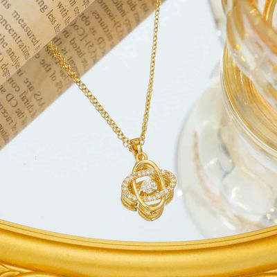 Simple Zircon Oval Pendant_img_1