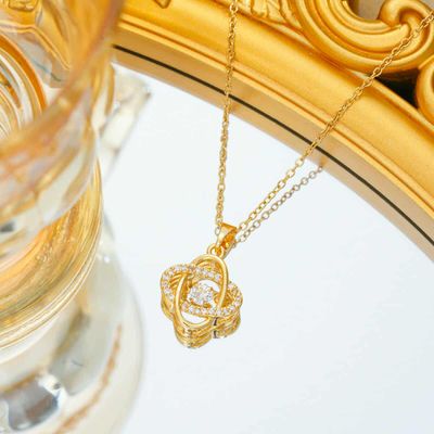 Simple Zircon Oval Pendant_img_2