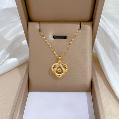 Love Zircon Yellow Heart-Shaped Pendant_img_1