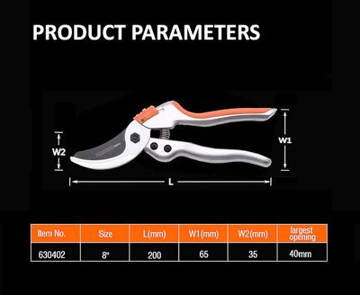 HARDEN 8" Garden By-Pass Pruner (200mm) Pruning Share, Garden Share, Cutter, Cutting carbon steel, sk5 steel, aluminum handle; 630402_img_1