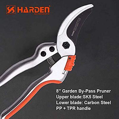 HARDEN 8" Garden By-Pass Pruner (200mm) Pruning Share, Garden Share, Cutter, Cutting carbon steel, sk5 steel, aluminum handle; 630402_img_3