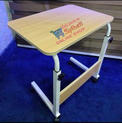 Adjustable Reading Table, Moveable & Height Adjustable Laptop Table Metal Frame and MDF Desktop Home Office Furniture Folding Computer Table_img_1