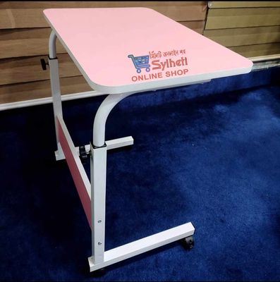 Adjustable Reading Table, Moveable & Height Adjustable Laptop Table Metal Frame and MDF Desktop Home Office Furniture Folding Computer Table_img_3