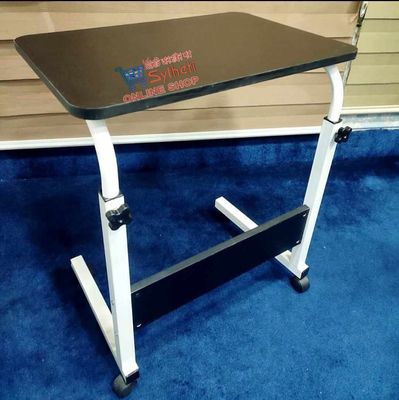 Adjustable Reading Table, Moveable & Height Adjustable Laptop Table Metal Frame and MDF Desktop Home Office Furniture Folding Computer Table_img_4