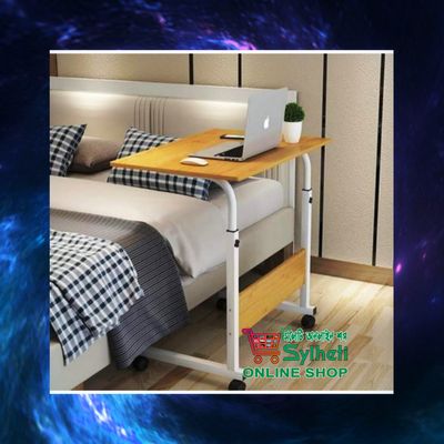 Adjustable Reading Table, Moveable & Height Adjustable Laptop Table Metal Frame and MDF Desktop Home Office Furniture Folding Computer Table_img_2
