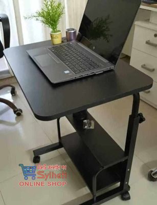 Adjustable Double Layer Reading Table, Moveable & Height Adjustable Laptop Table with 2 Shelves / Study Table / Side Table_img_3