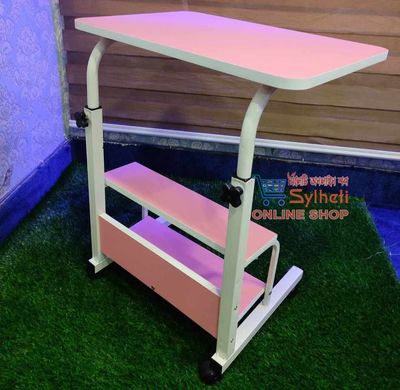 Adjustable Double Layer Reading Table, Moveable & Height Adjustable Laptop Table with 2 Shelves / Study Table / Side Table_img_5