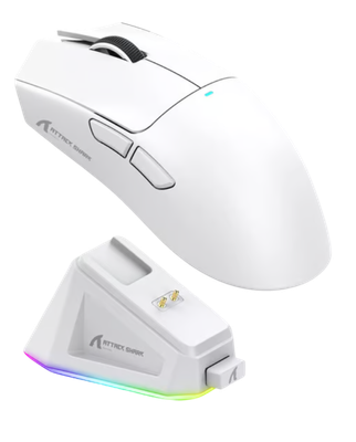 Attack Shark X11 63g PAW3311 22000DPI Tri-Mode Wireless Gaming Mouse with RGB Charging DOCK White_img_2