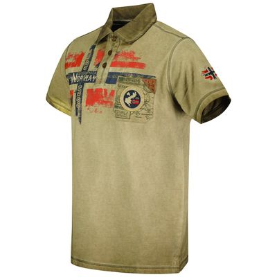 Washed effect short sleeve polo shirt Khaki Khaki_img_2
