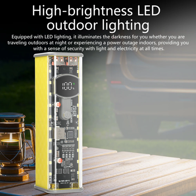 PD 45W Super Fast Charging Transparent Power Bank Case Solderless 8pcs 18650 Battery with LED Light_img_8