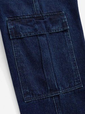 Zara dark wash cargo denim_img_4
