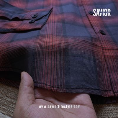 Rust Navy - Double Pocket Full Sleeve Check Shirt_img_2