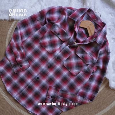 Crimson Black - Double Pocket Full Sleeve Check Shirt_img_0