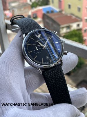 Armani Oval Glass Simple Black Dial Black Belt_img_0