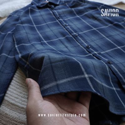 Bluest Check Full Sleeve Pocket Less Shirt_img_1