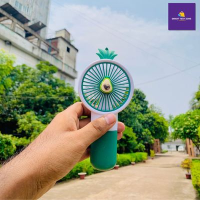 USB Rechargeable Mini Handheld Fan with Holder_img_1