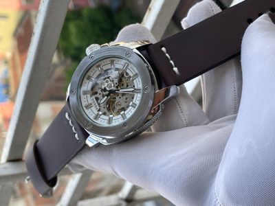 Fossil Auto Brown Belt White Dial_img_0