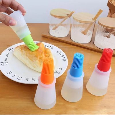 Oil Bottle Tool with Silicone Brush Heat Resistant BBQ Basting Barbecue Brush Cooking Frying Pastry Oil Brush_img_0