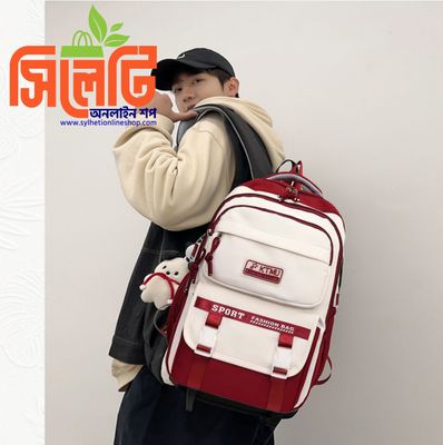 Academy Style School Bag Book Bag Lightweight College Student Backpack(Red)_img_2