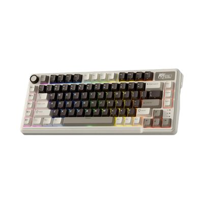 ROYAL KLUDGE RK L75 Tri-Mode Hot-Swappable Wireless Mechanical Gaming Keyboard – Mocha Grey .