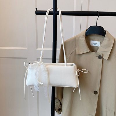 Solid color Korean Bow Armpit shoulder bag_img_2