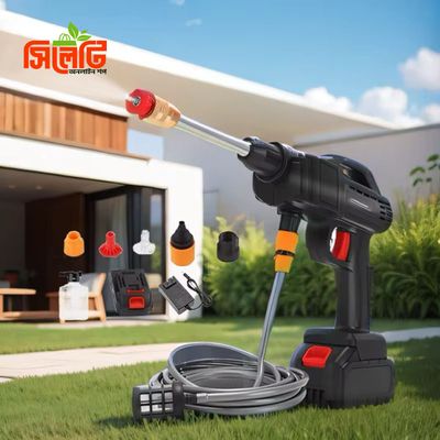 High Power Car Washing Guns Wireless Rechargeable Portable High-pressure Water Pump 21V Double Battery_img_2