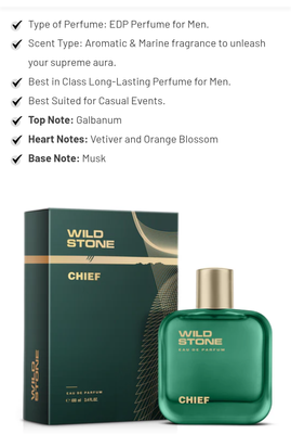 Wild Stone Chief Perfume for Men  Eau De Parfum 100ml Luxury Long-Lasting Fragrance Premium Perfume Infused with Aquatic and Woody Notes_img_0