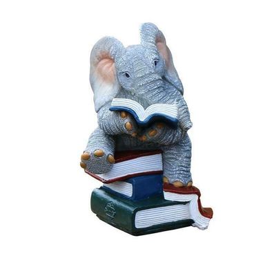 Miniature Elephant Figurine Reading Books_img_2