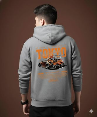 Drop Shoulder Tokyo Street Racer Graphic Hoodie_img_1