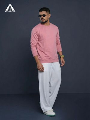 ACENTRIC'S Round-Neck Pullover Sweatshirt