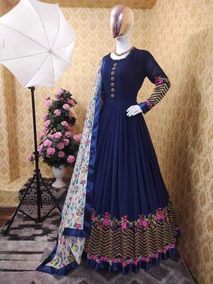 Semi –Embroidery & Sequence Work Party dress_img_5