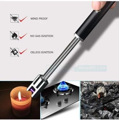 Windproof 360° Rotating USB Rechargeable Electric Arc BBQ Lighter for Candle & Kitchen | Price in BD_img_3