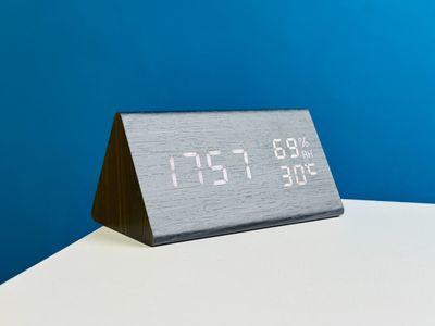 Triangle Wooden Style Digital Led Clock – Black_img_1