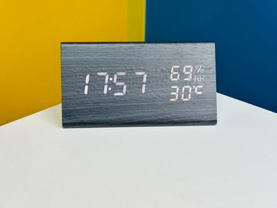 Triangle Wooden Style Digital Led Clock – Black_img_2
