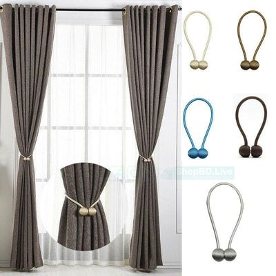 2 Pcs Magnetic Curtain Tiebacks | European Style Decorative Rope Buckle for Sheer & Blackout Curtains | Price in BD_img_1