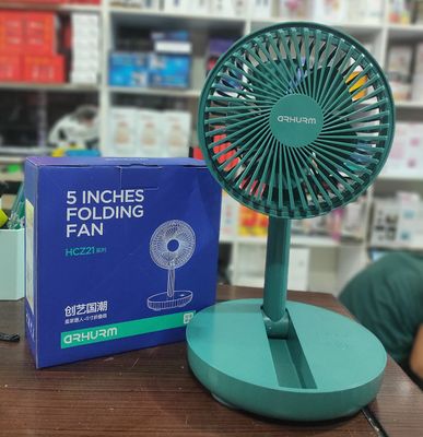 Rechargeable 5-inches Folding fan HCZ21 Green / White colour_img_3