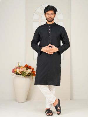 Classic Black Embroidered Panjabi